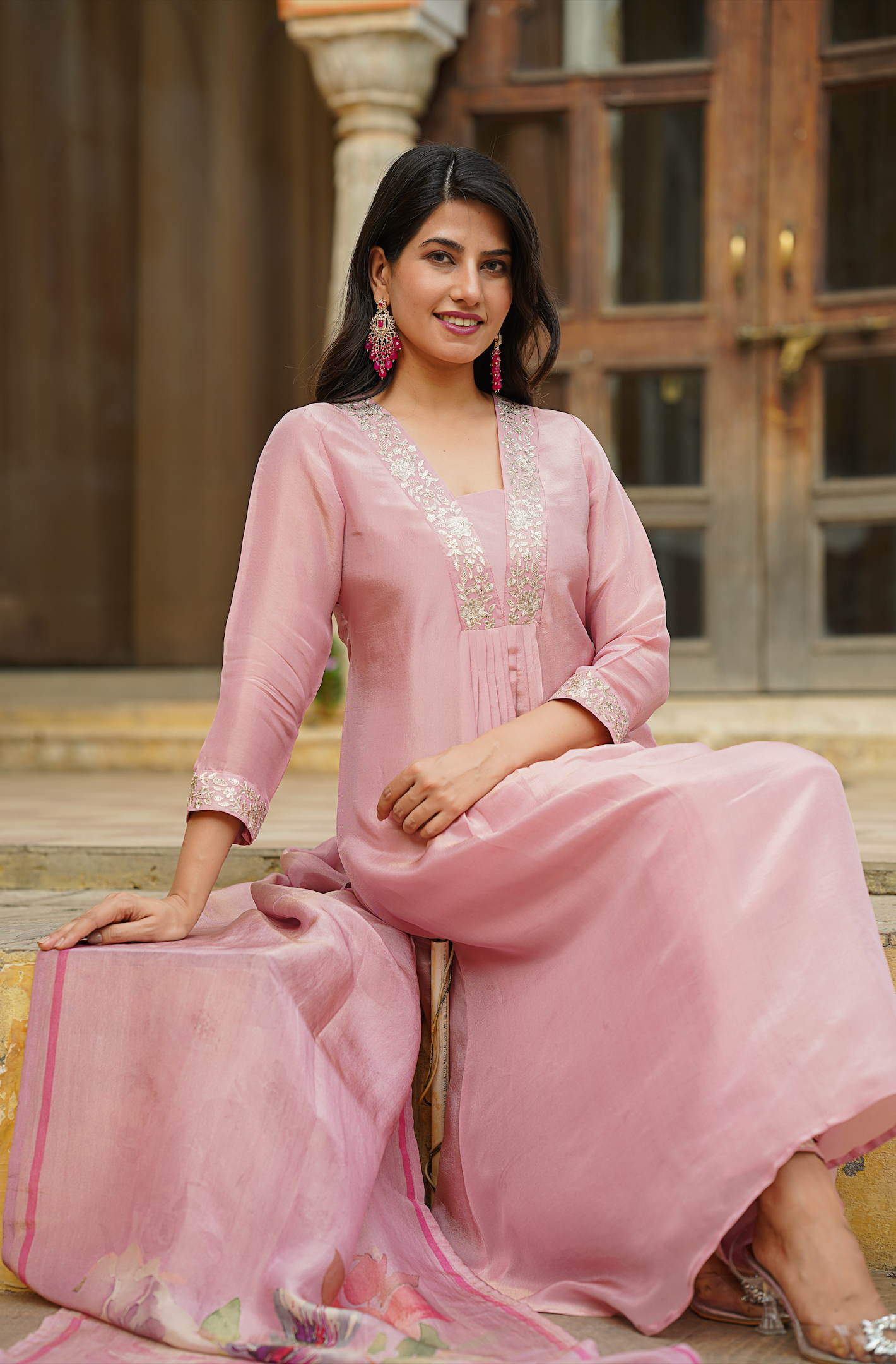 Light Blush Shimmer Suit Set