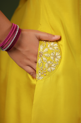 Golden Yellow Silk Suit Set