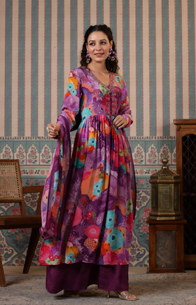 Helio Purple Suit Set