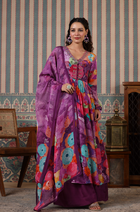 Helio Purple Suit Set