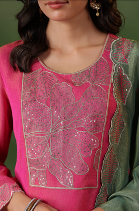 Cerise Pink Shimmer Suit Set
