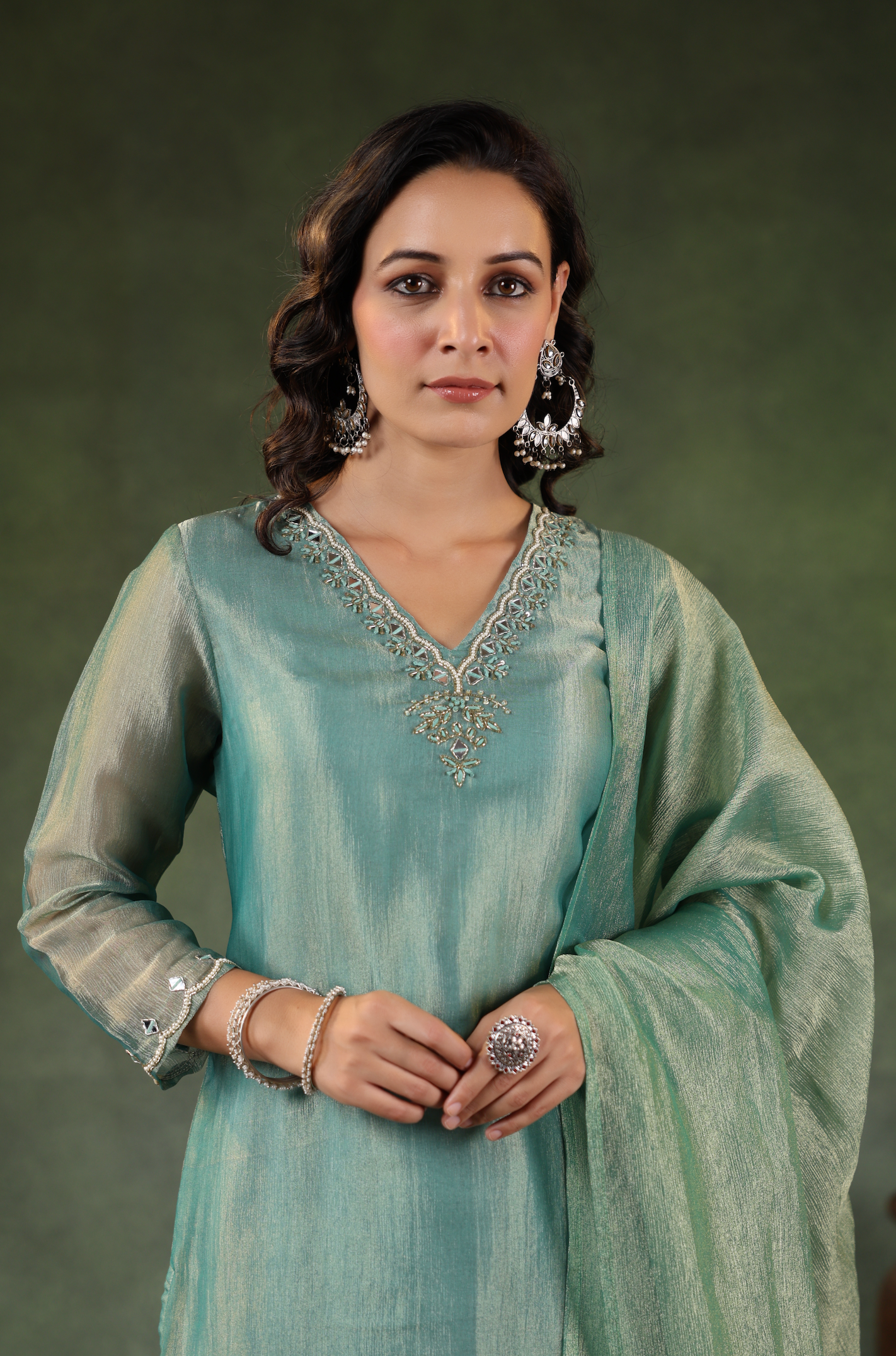 Tiffany Blue Shimmer Suit Set