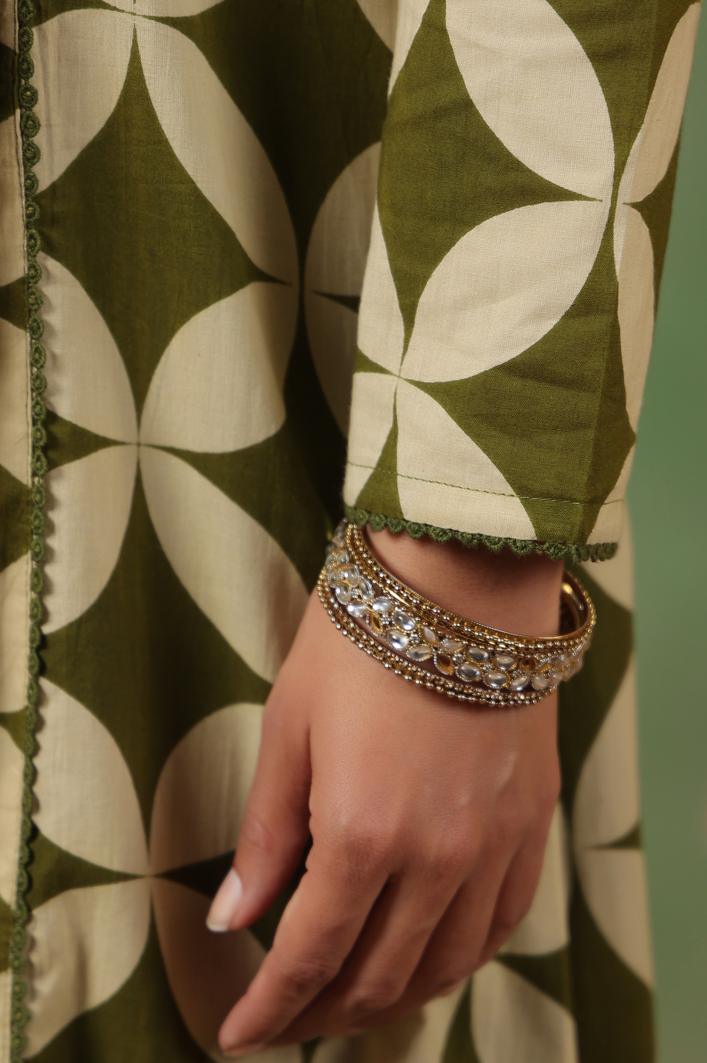 Olive Grove Cotton Suit Set