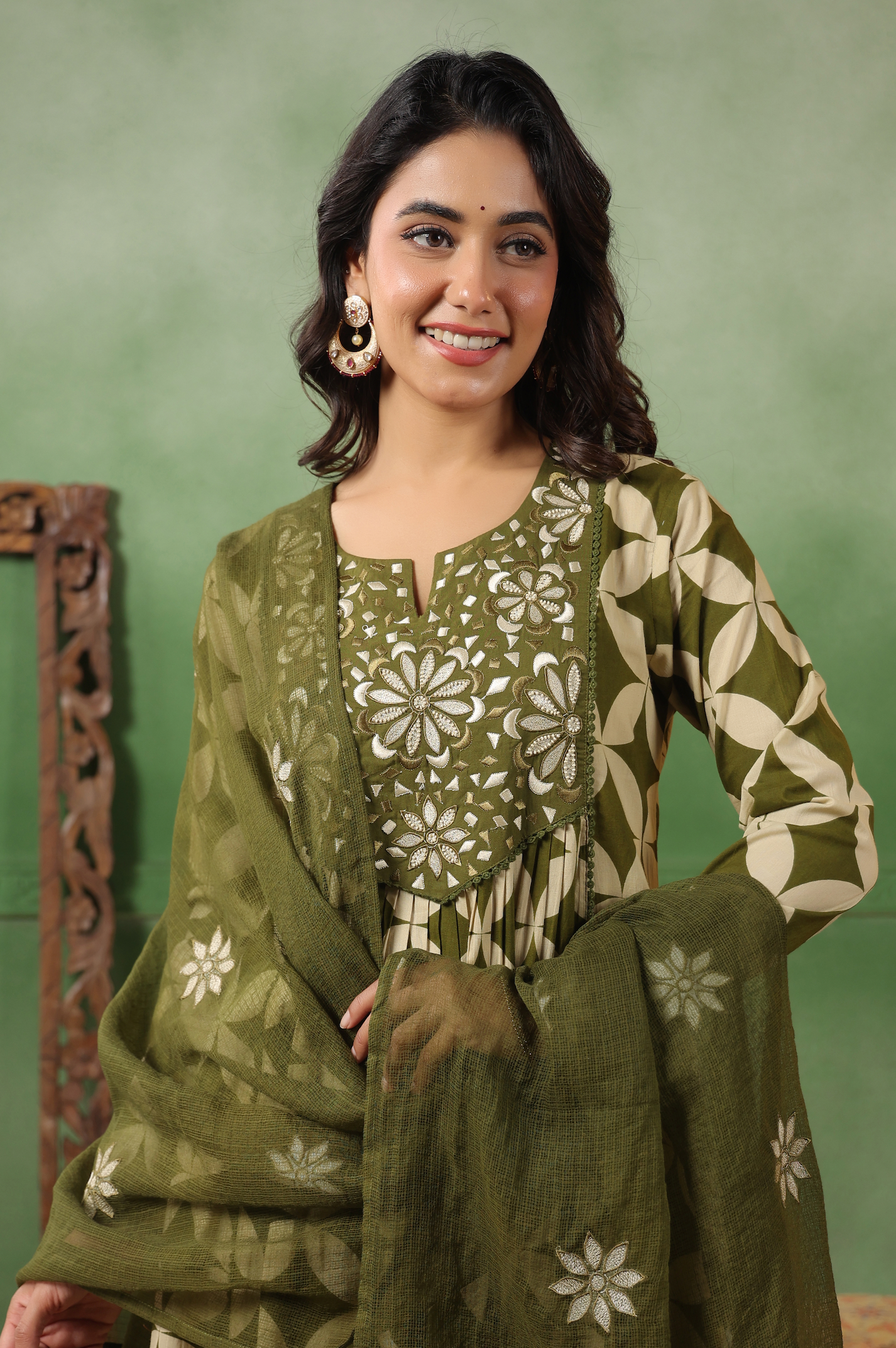 Olive Grove Cotton Suit Set