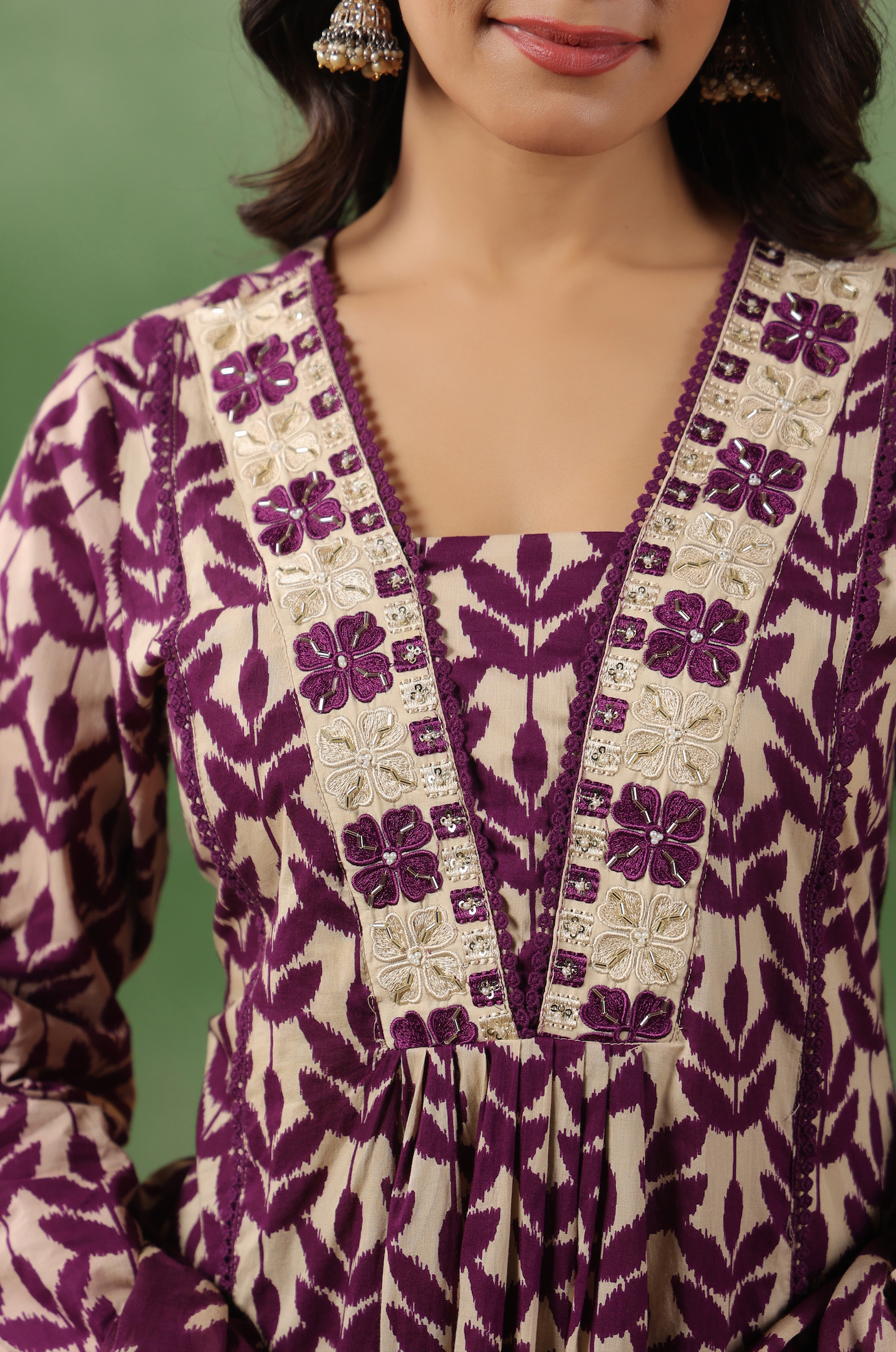 Royal Purple Cotton Suit Set