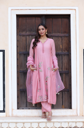 Peach Pearl A-Line Suit Set