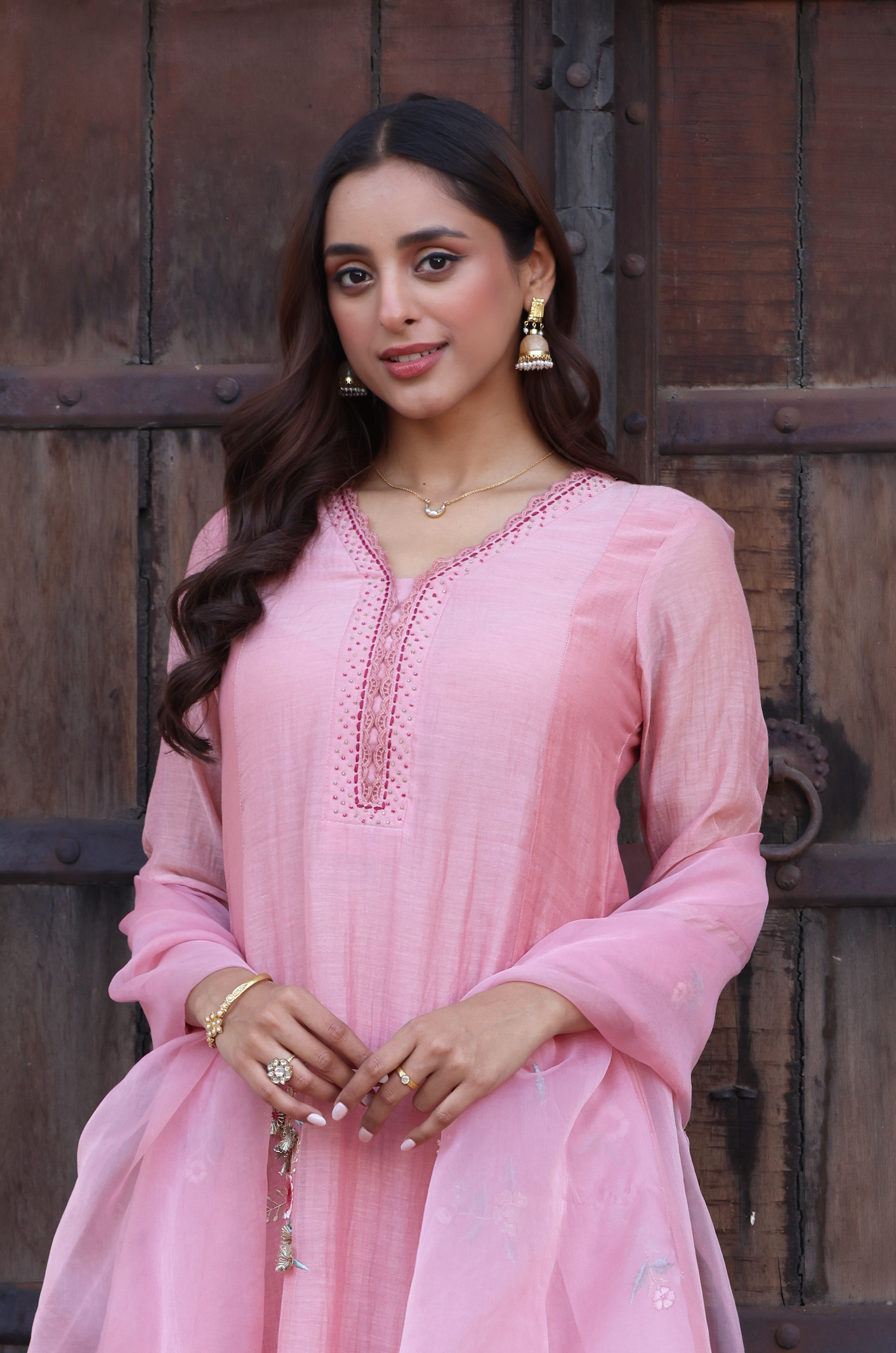 Peach Pearl A-Line Suit Set