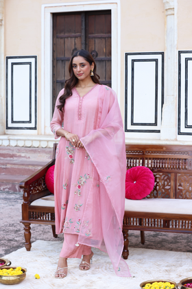 Peach Pearl A-Line Suit Set