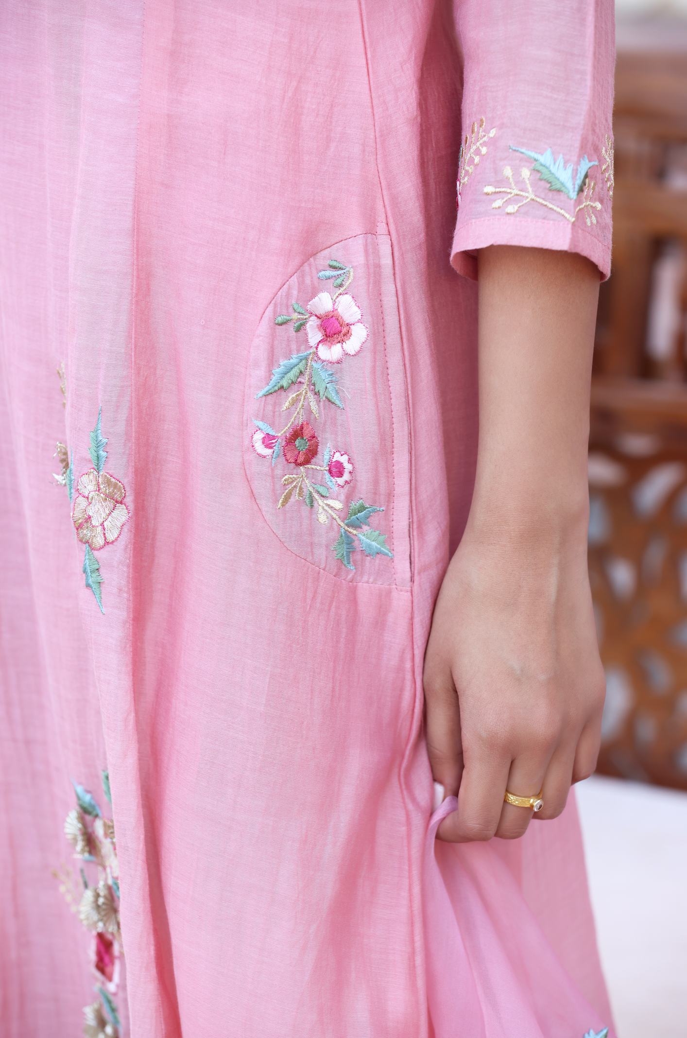 Peach Pearl A-Line Suit Set