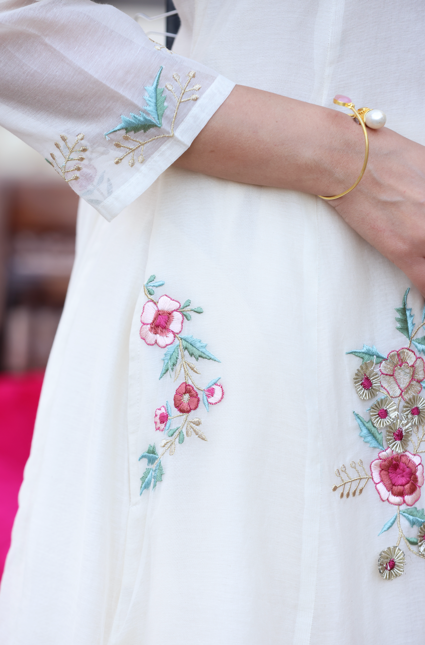 Elegant White A-Line Suit Set