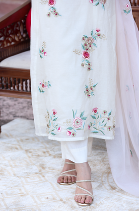 Elegant White A-Line Suit Set