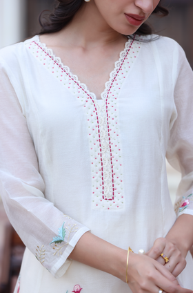 Elegant White A-Line Suit Set
