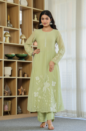 Fern Bliss Ensemble Chanderi Suit Set