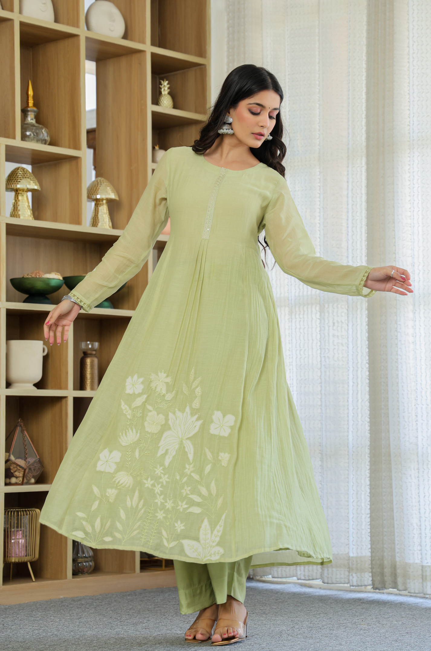 Fern Bliss Ensemble Chanderi Suit Set