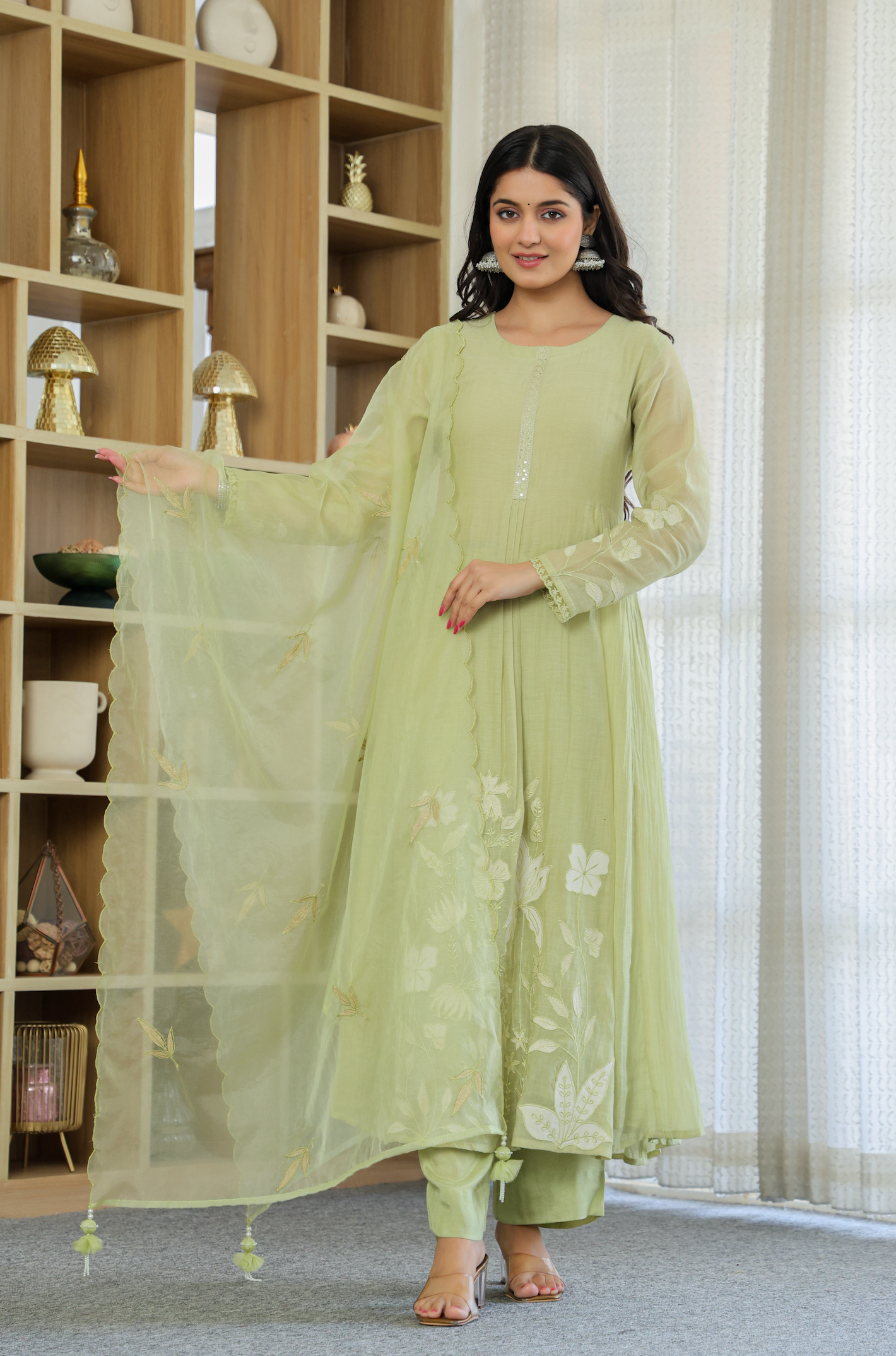 Fern Bliss Ensemble Chanderi Suit Set