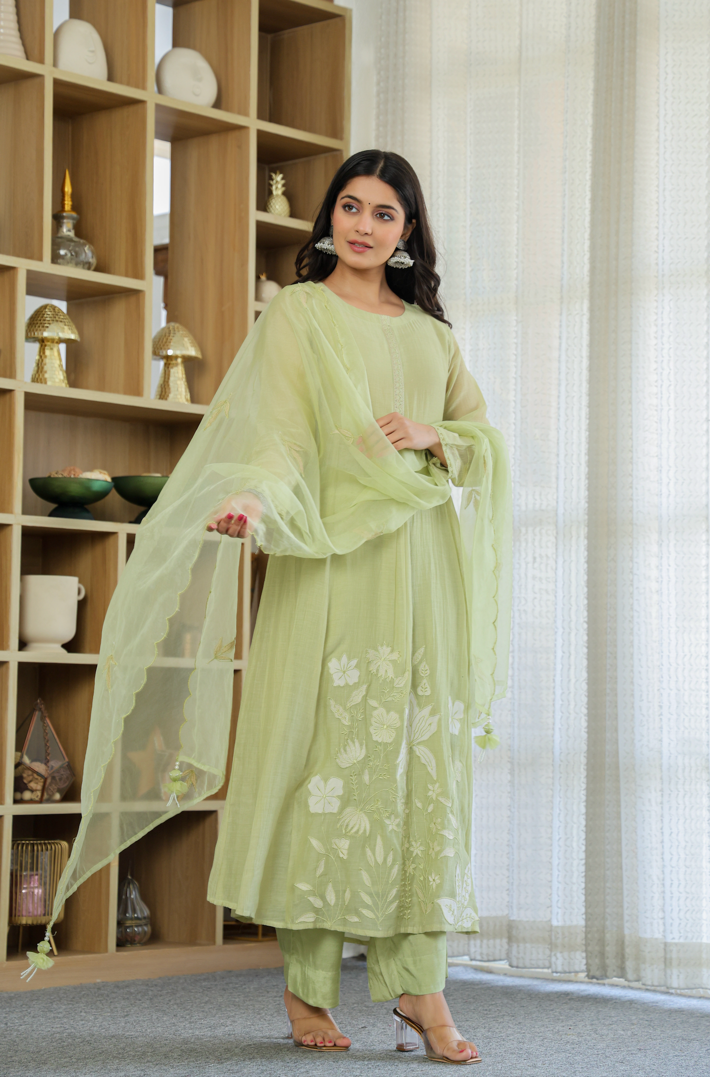Fern Bliss Ensemble Chanderi Suit Set