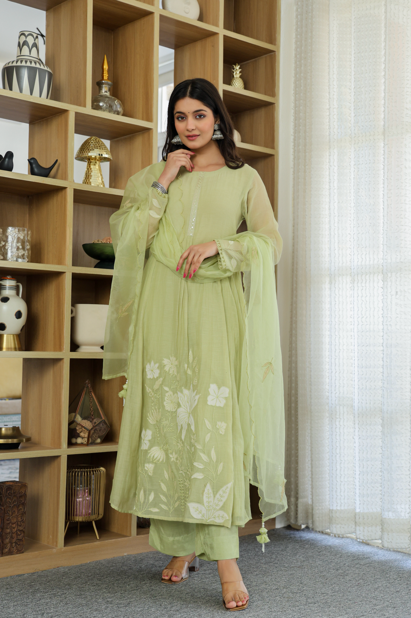 Fern Bliss Ensemble Chanderi Suit Set