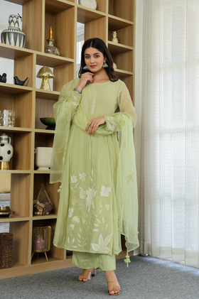 Fern Bliss Ensemble Chanderi Suit Set