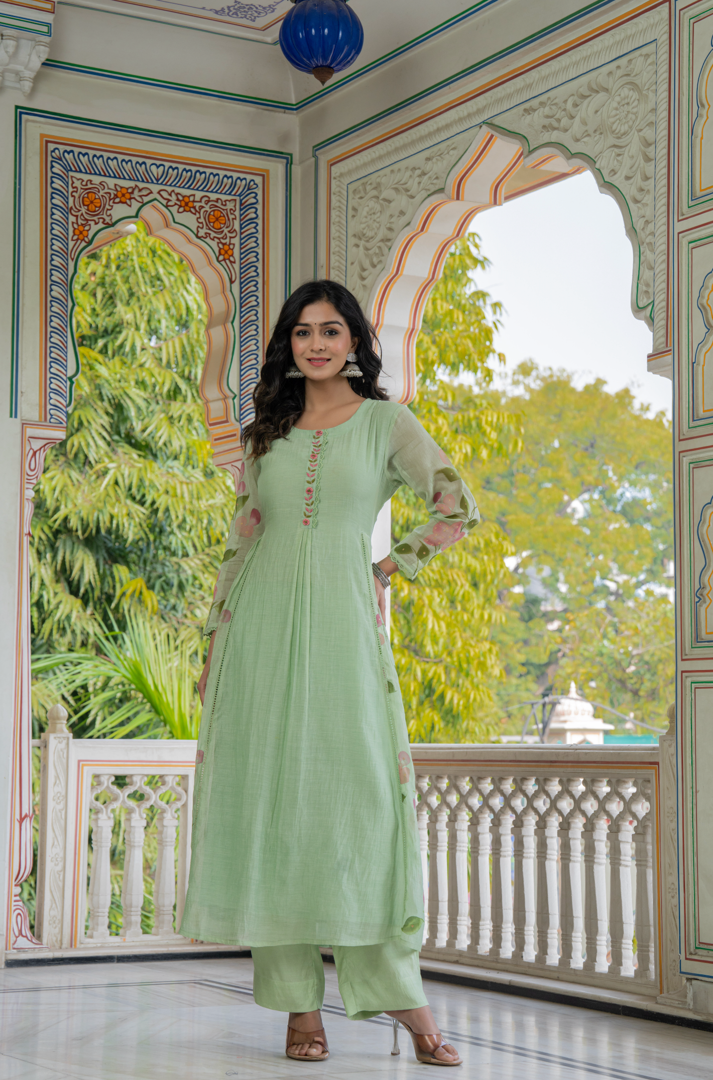 Mint Royale Mul Chanderi Suit Set