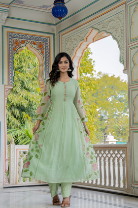 Mint Royale Mul Chanderi Suit Set