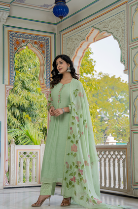 Mint Royale Mul Chanderi Suit Set