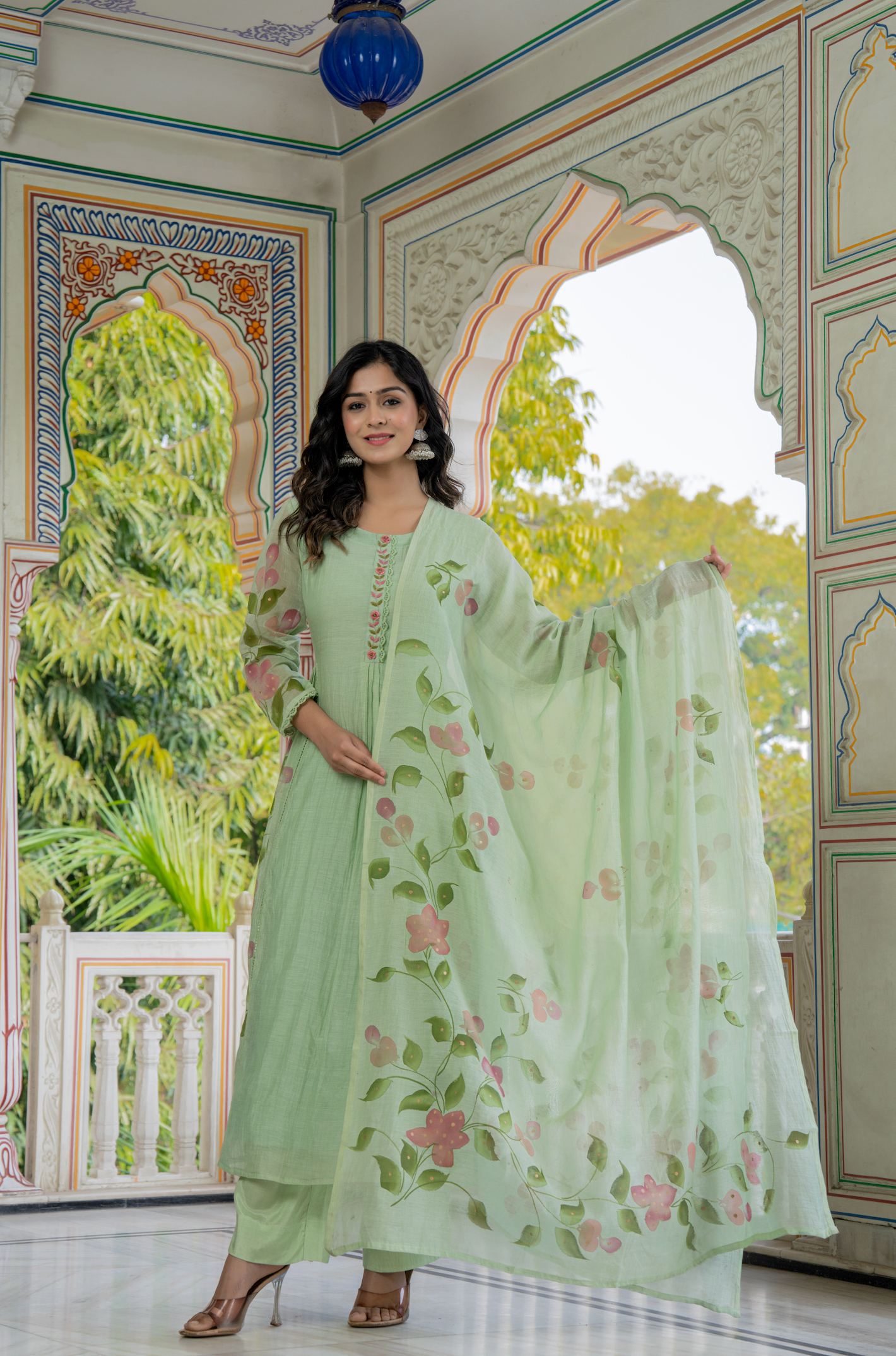 Mint Royale Mul Chanderi Suit Set