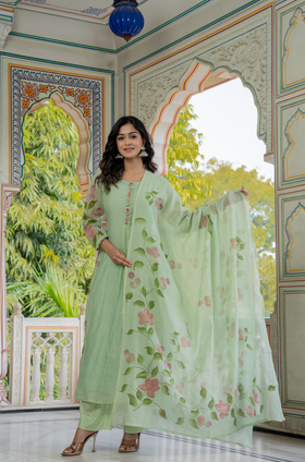 Mint Royale Mul Chanderi Suit Set