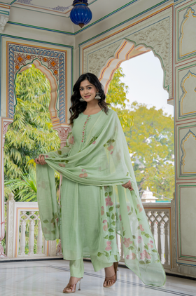 Mint Royale Mul Chanderi Suit Set