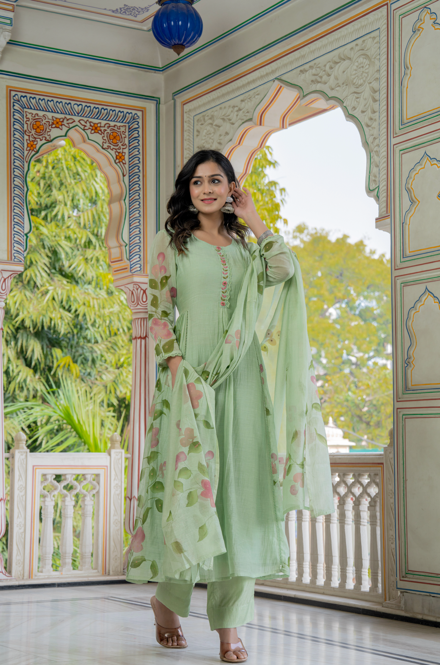 Mint Royale Mul Chanderi Suit Set