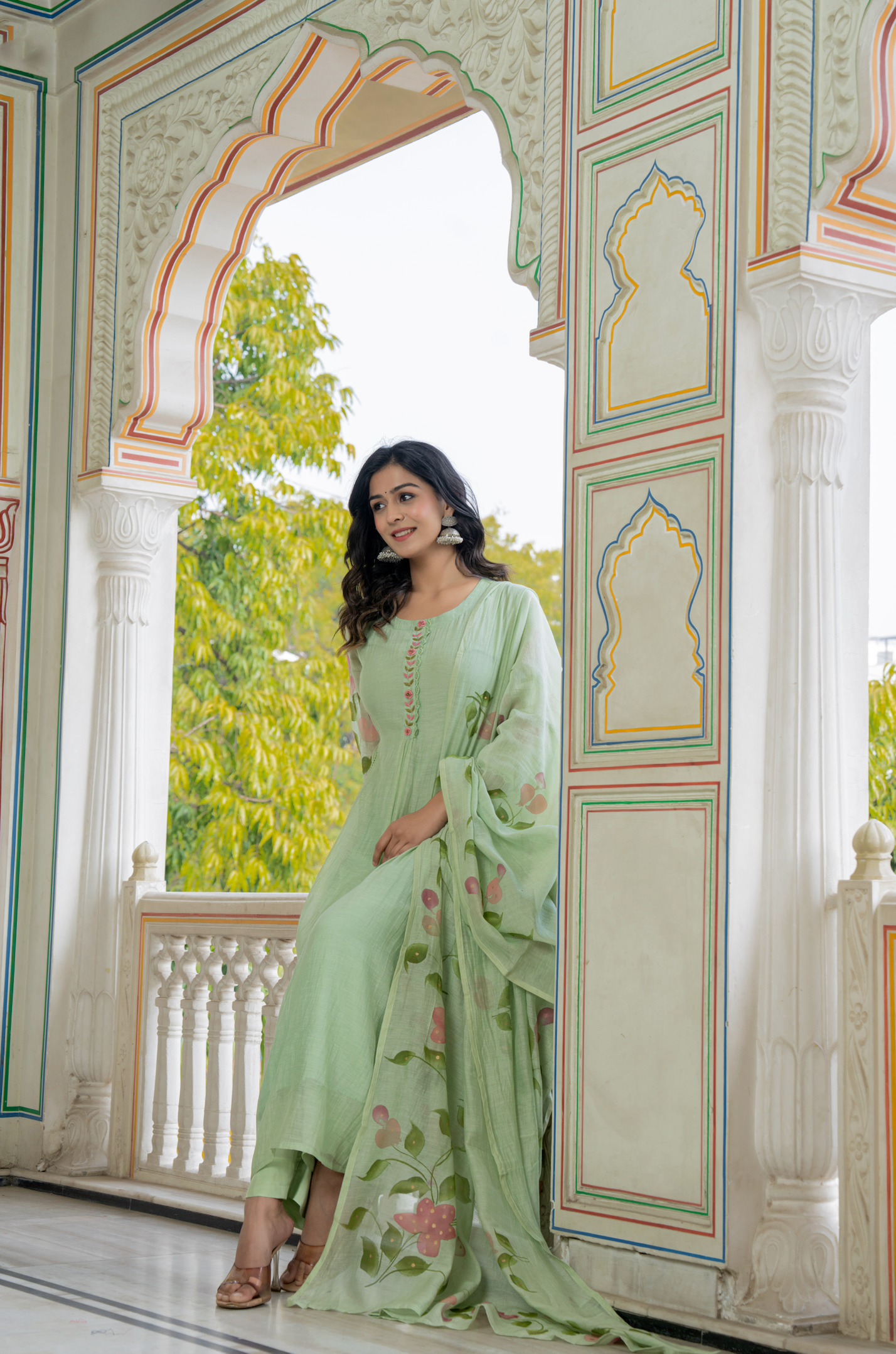 Mint Royale Mul Chanderi Suit Set
