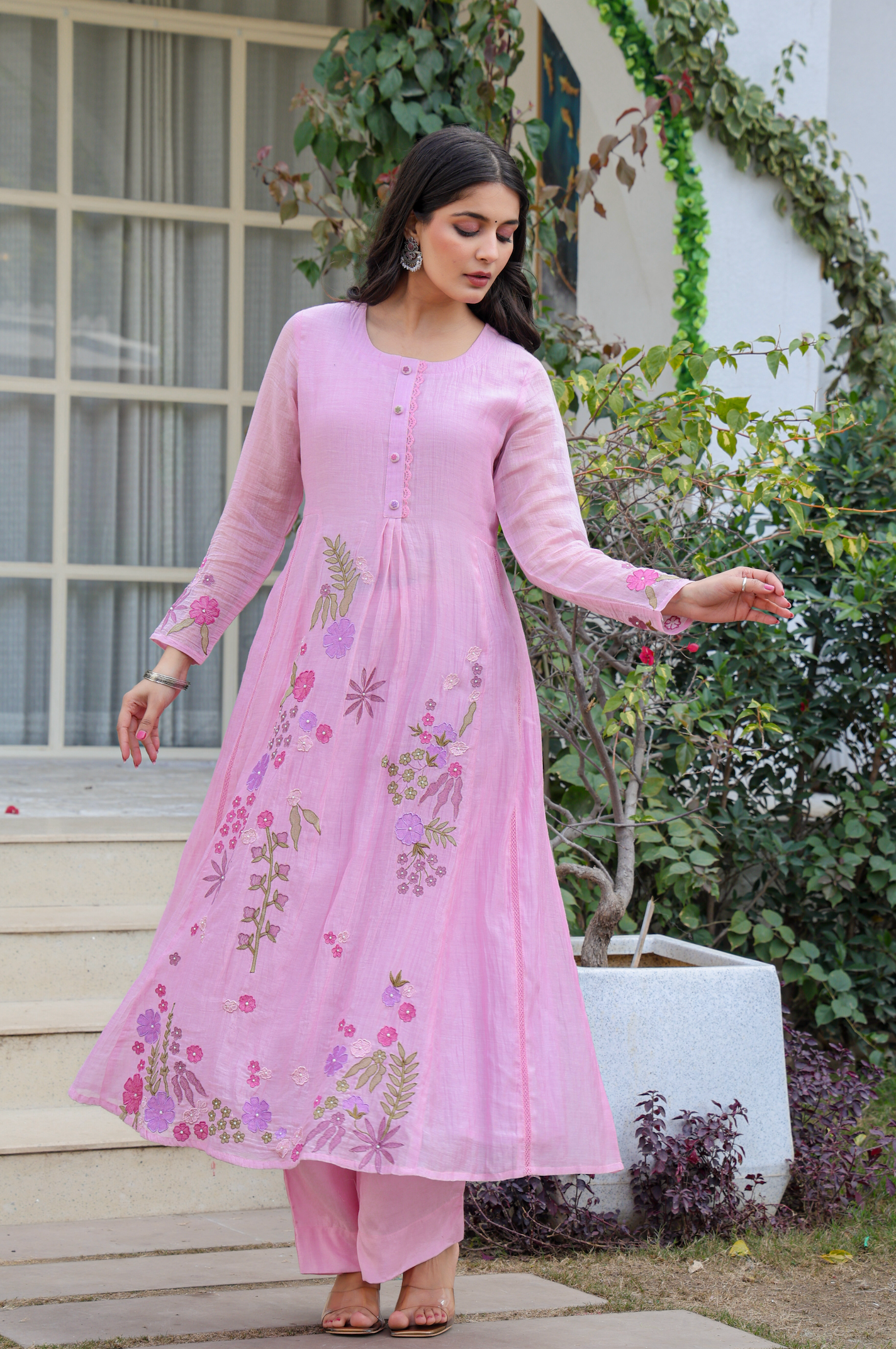 Lilac Luxe Mul Chanderi Suit Set
