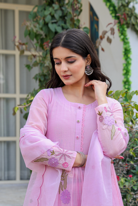 Lilac Luxe Mul Chanderi Suit Set