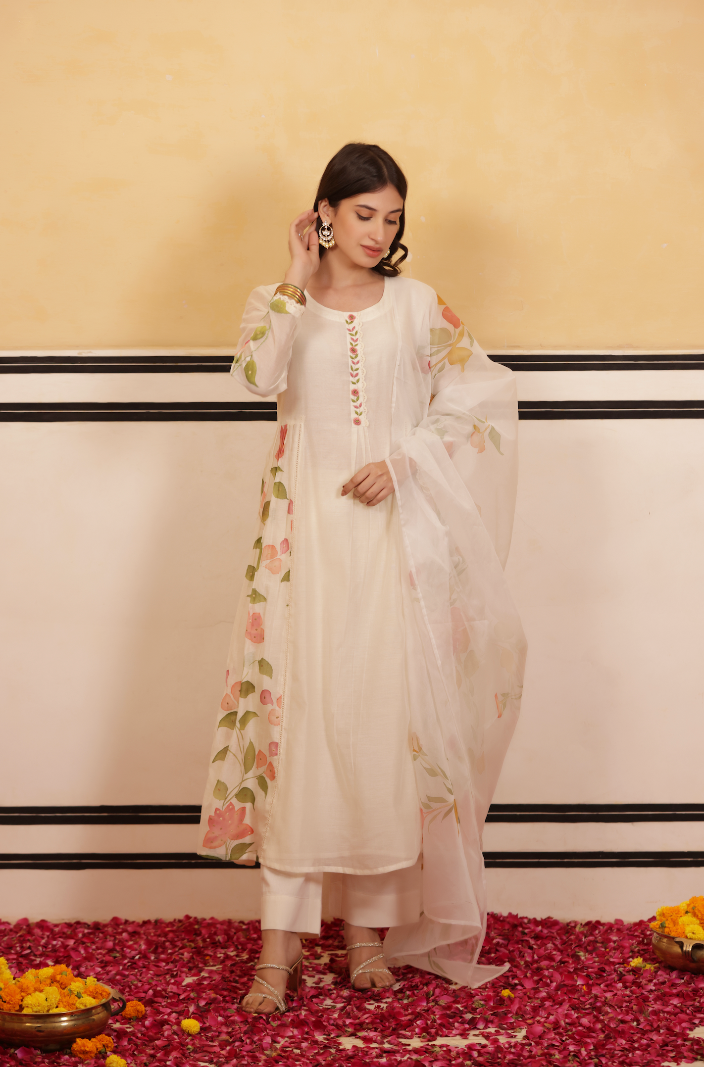 Ivory Grace Chanderi Suit Set