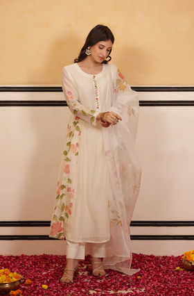 Ivory Grace Chanderi Suit Set