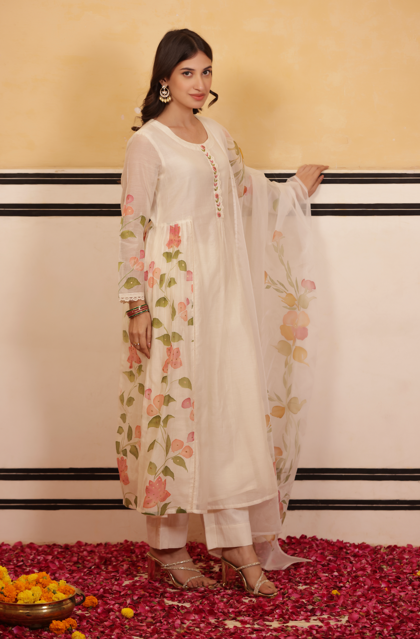 Ivory Grace Chanderi Suit Set