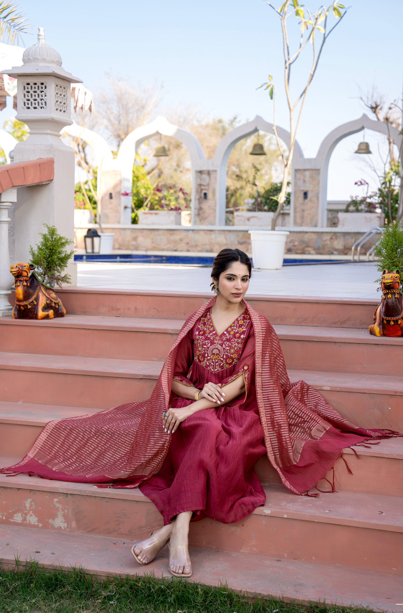 Rosewood Luxe Chanderi Suit Set