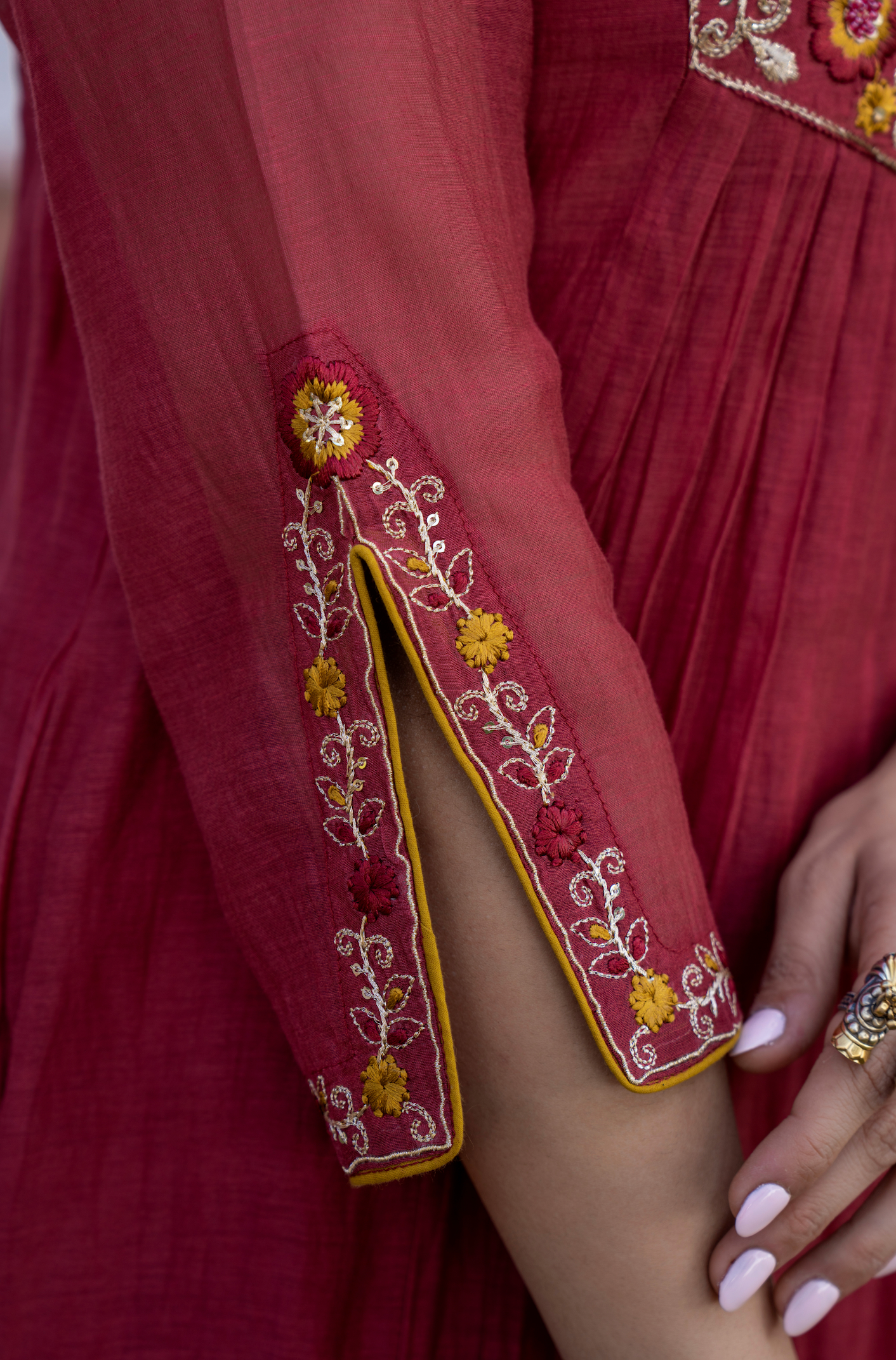 Rosewood Luxe Chanderi Suit Set