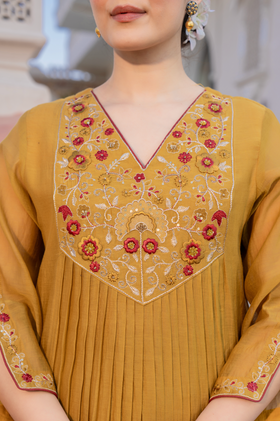 Mustard Charm Chanderi Suit Set