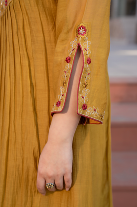 Mustard Charm Chanderi Suit Set
