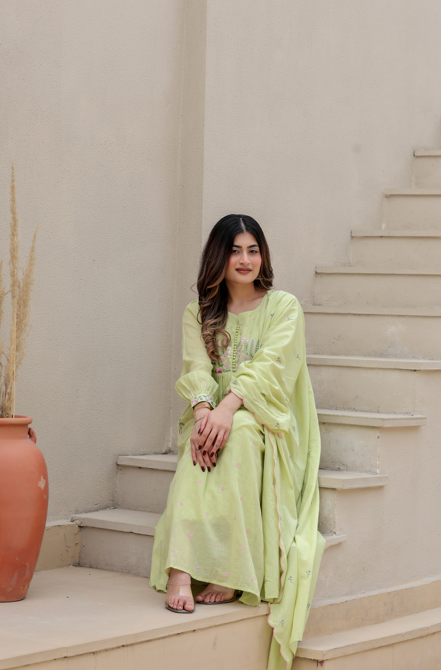 Pista Bloom Mulmul Suit Set