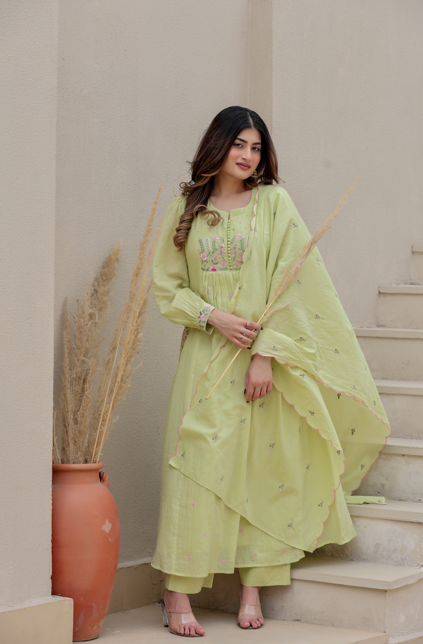 Pista Bloom Mulmul Suit Set