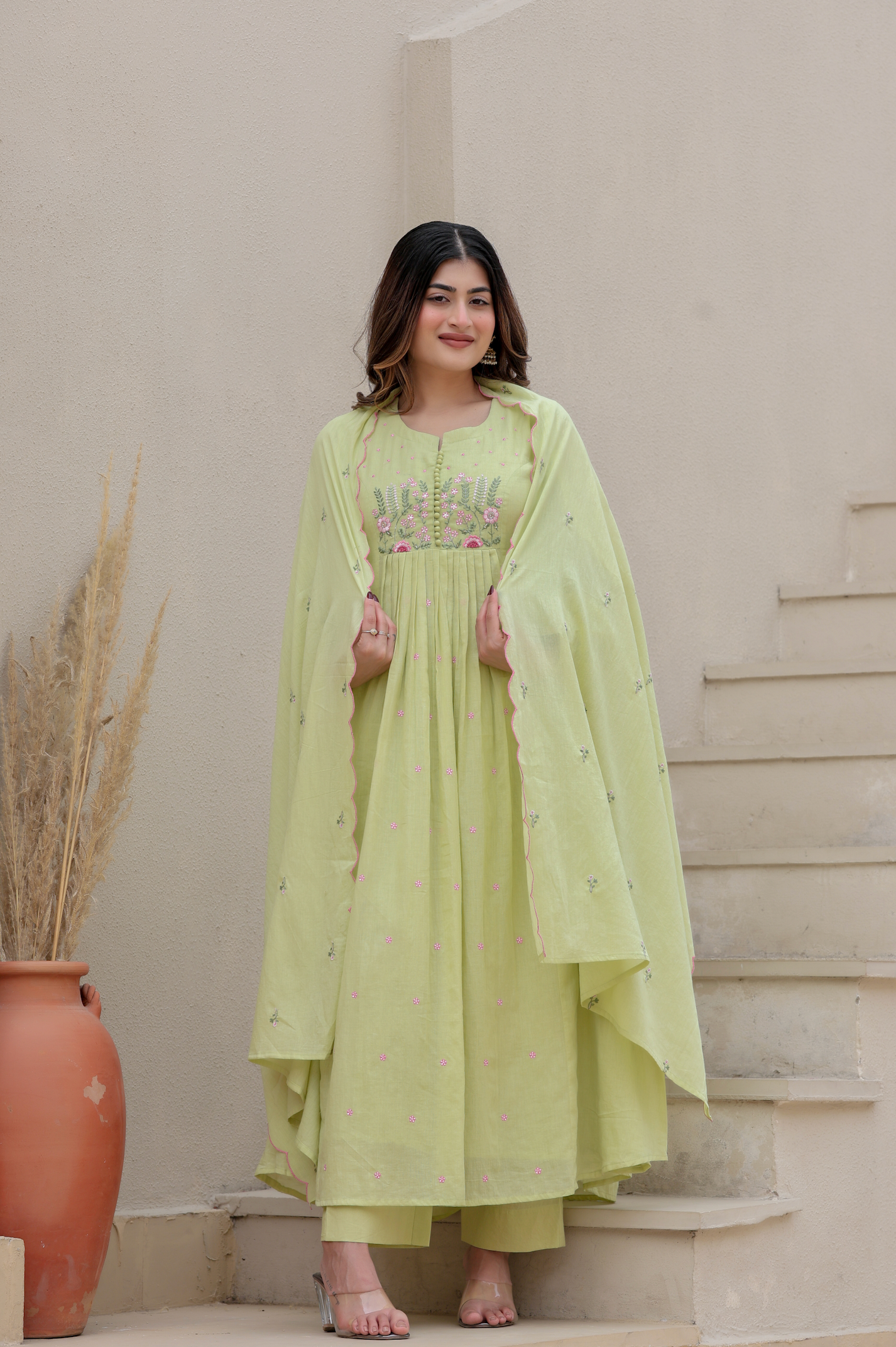 Pista Bloom Mulmul Suit Set