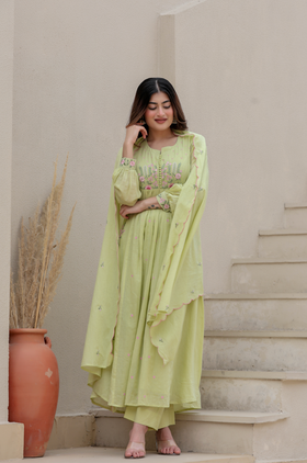 Pista Bloom Mulmul Suit Set
