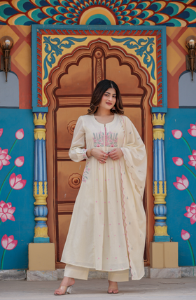 Pearl Glow Mulmul Suit Set
