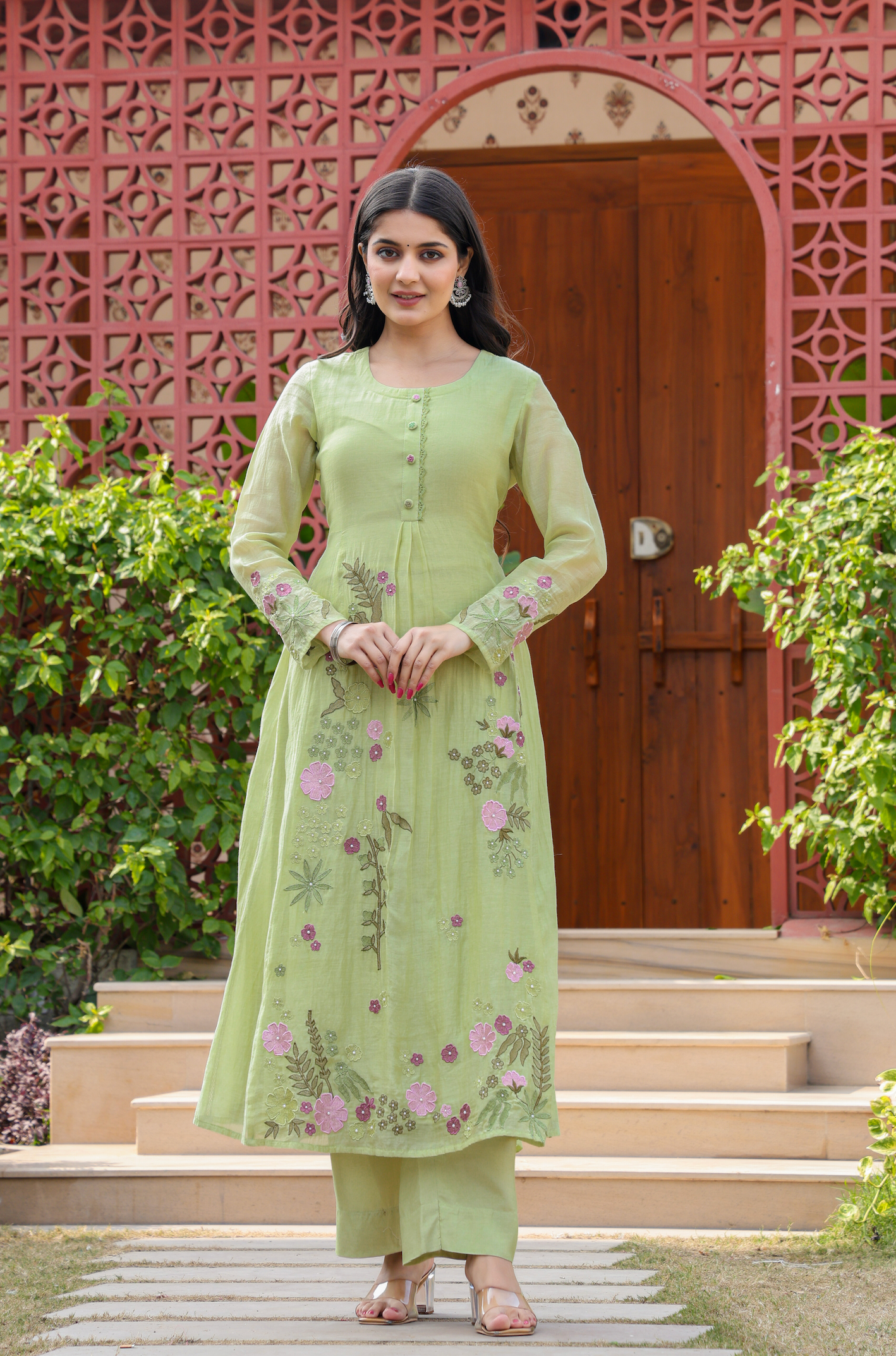Emerald Enchantment Chanderi Suit Set