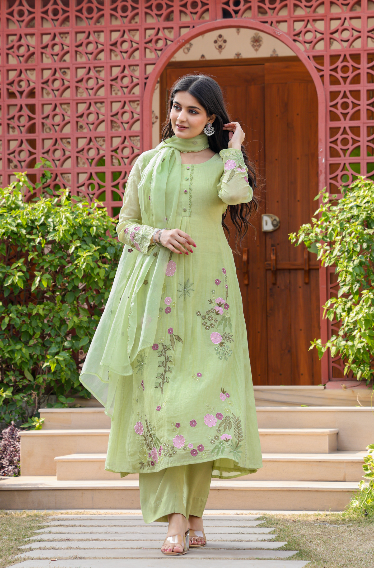 Emerald Enchantment Chanderi Suit Set