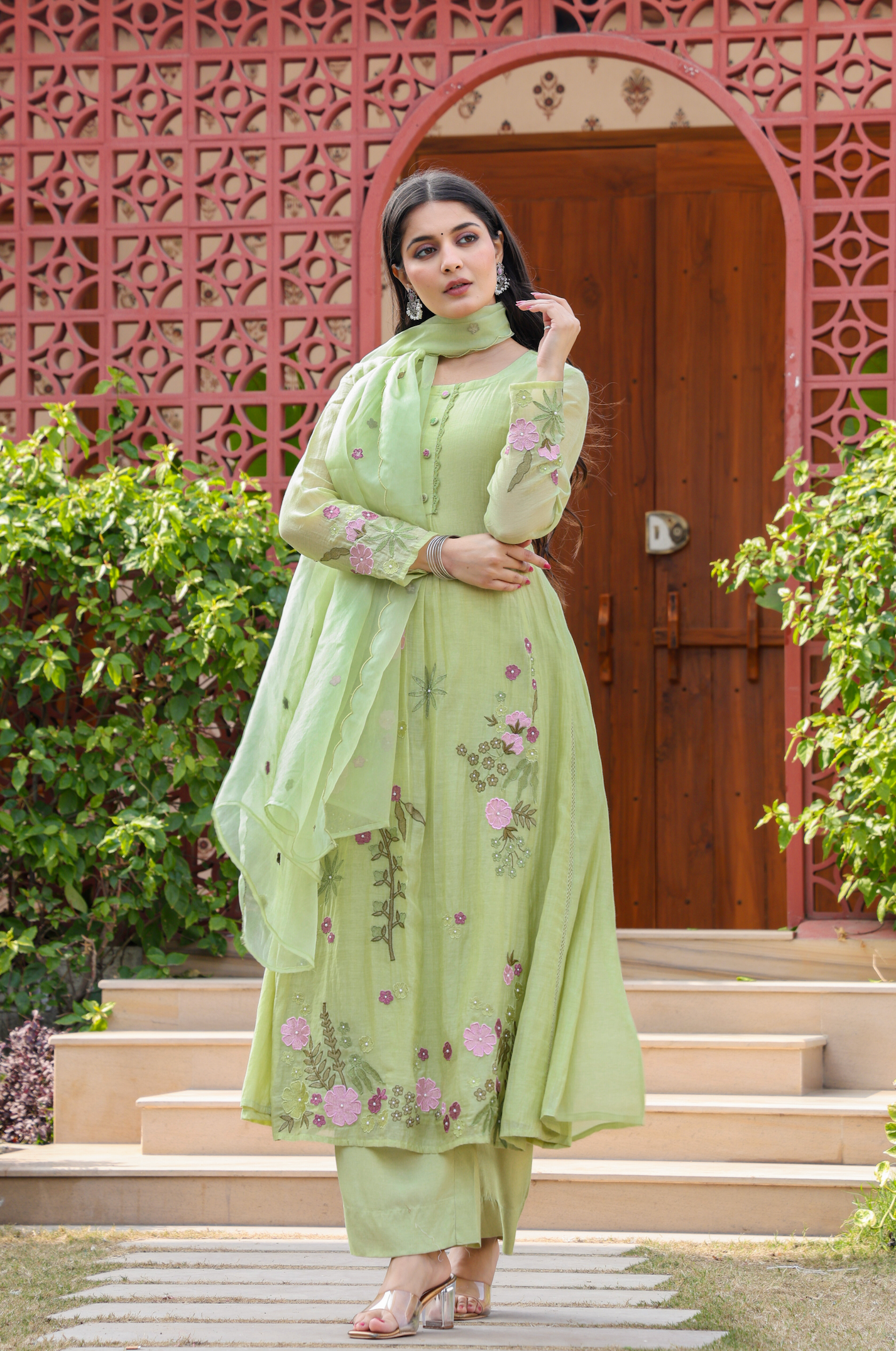 Emerald Enchantment Chanderi Suit Set