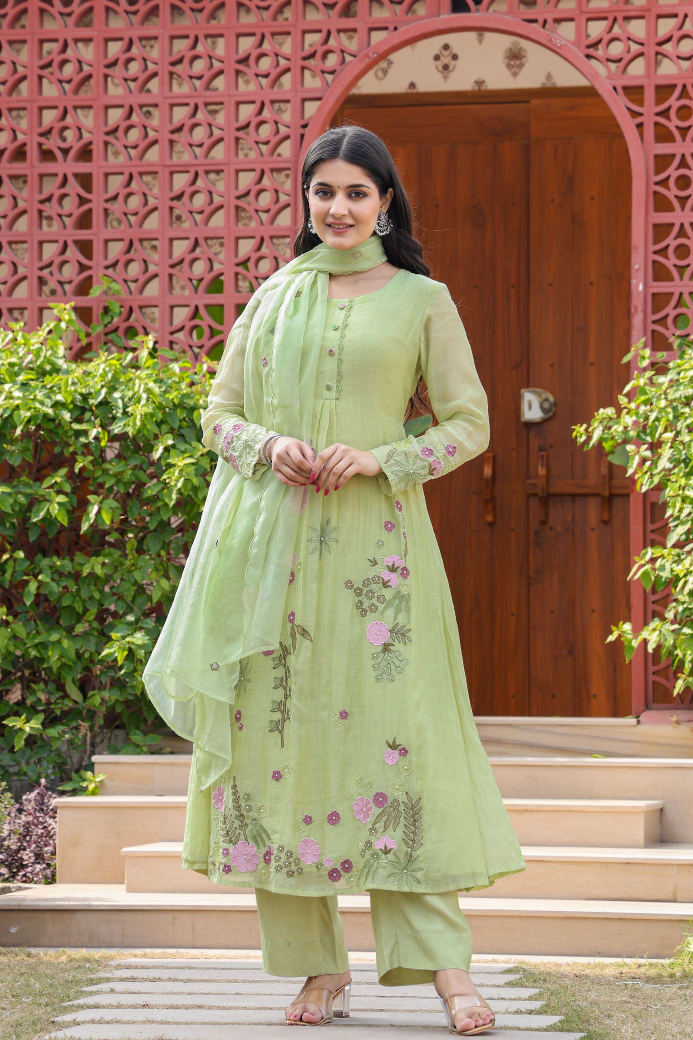 Emerald Enchantment Chanderi Suit Set