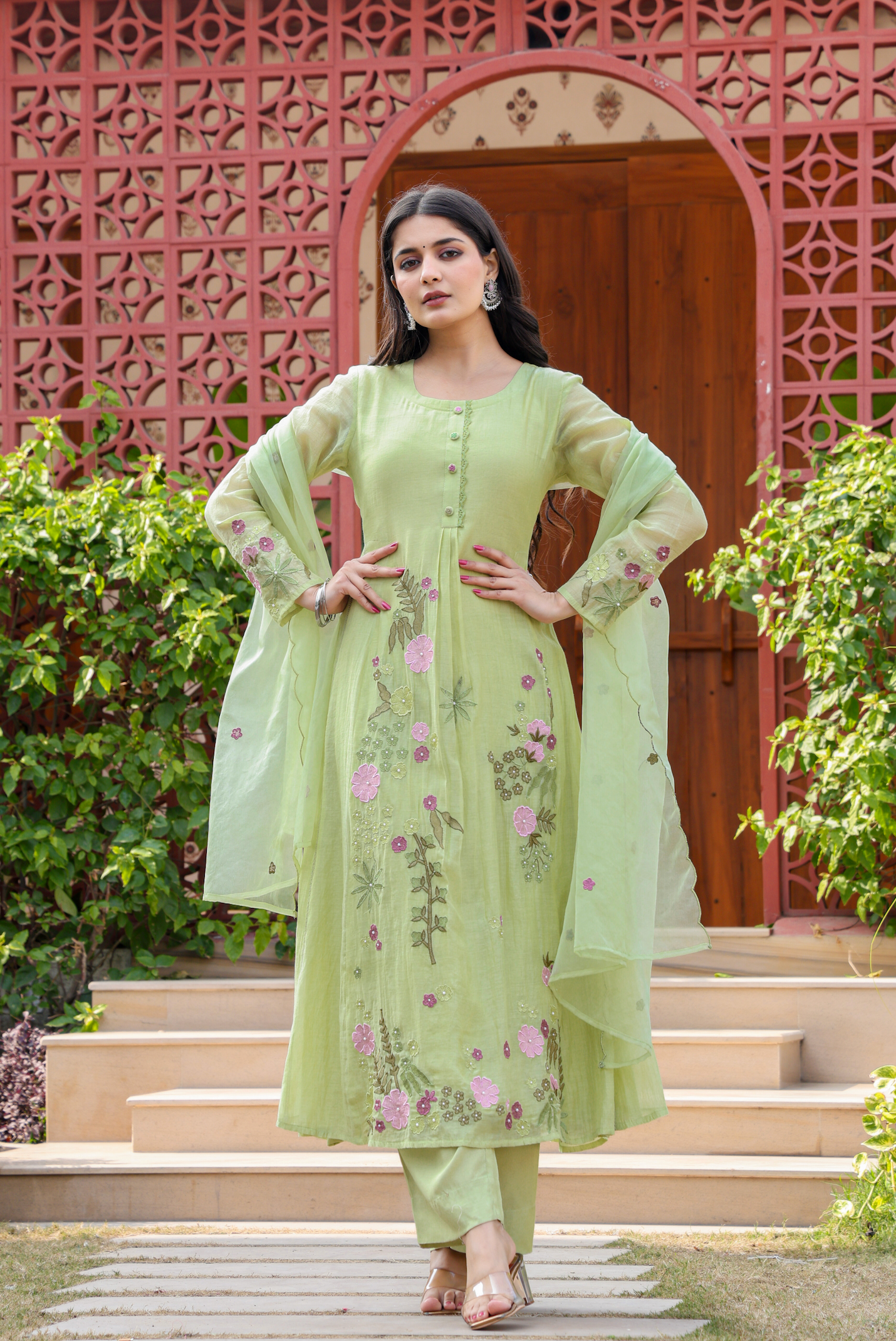 Emerald Enchantment Chanderi Suit Set