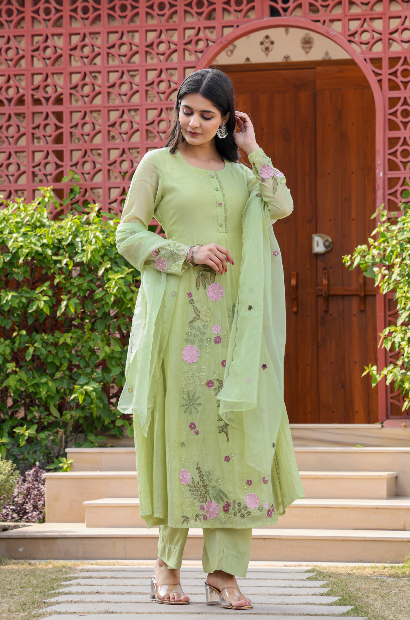 Emerald Enchantment Chanderi Suit Set